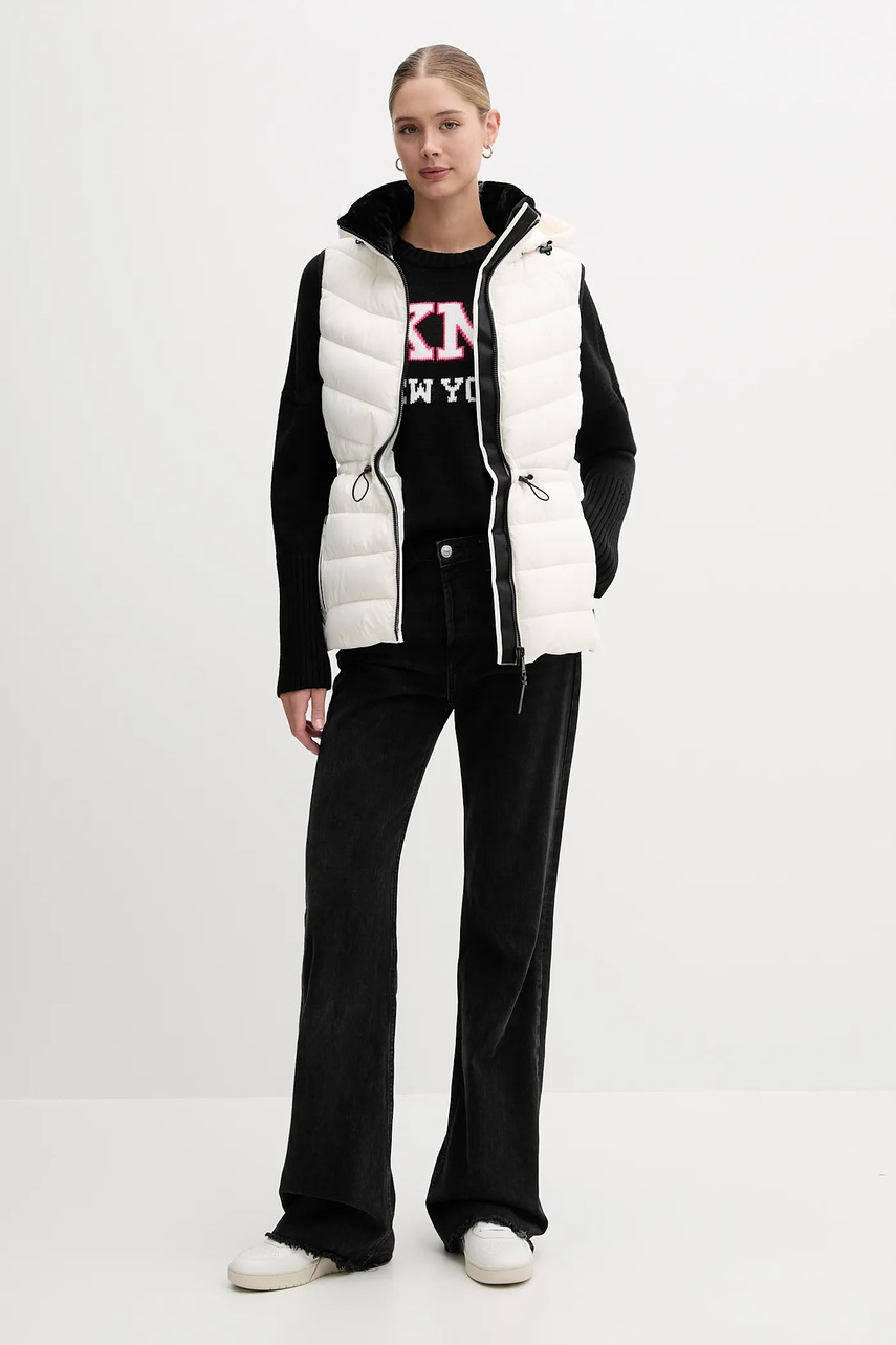 Безрукавка Dkny цвет бежевый зимняя DLEMPS56