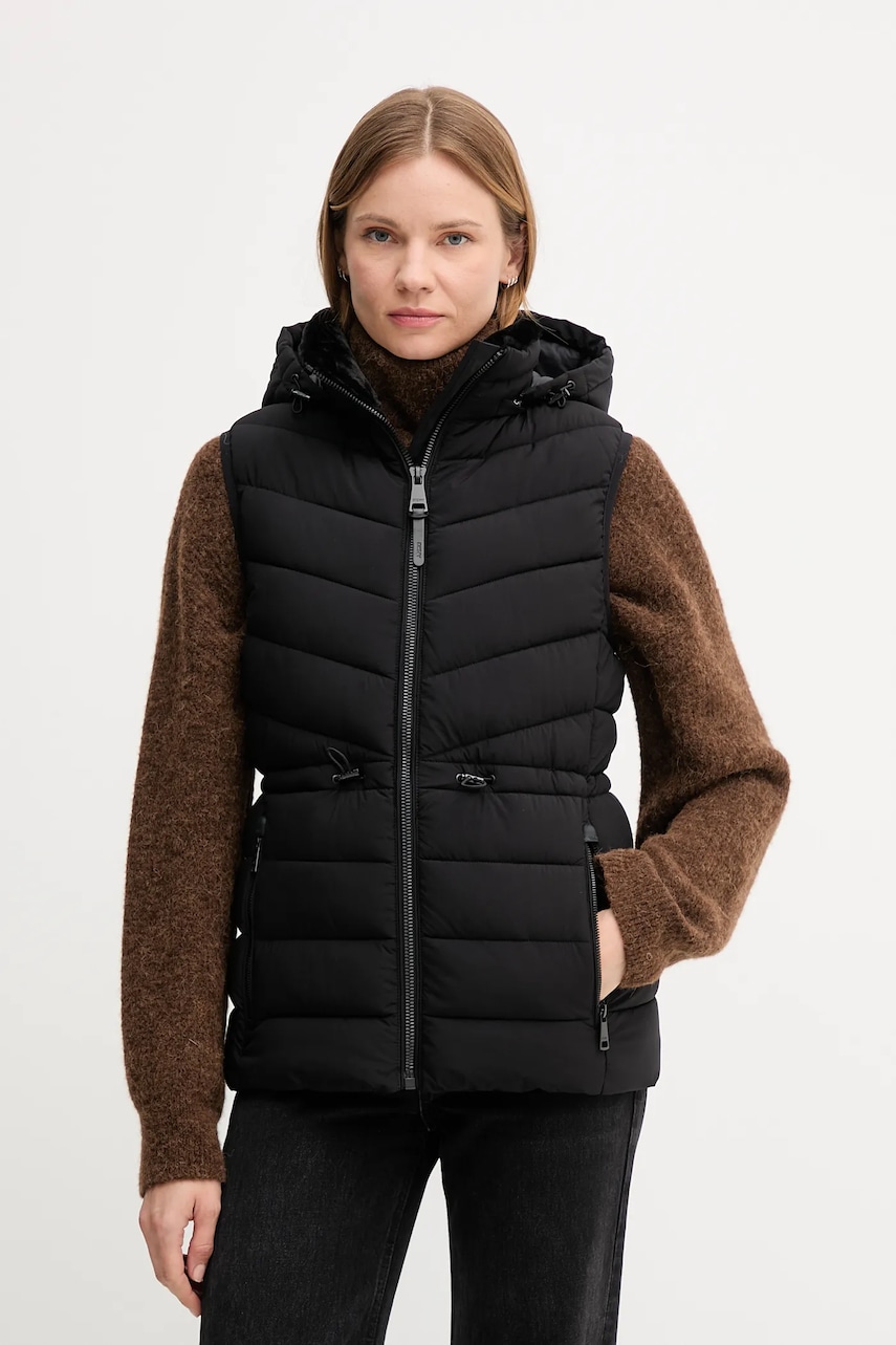 Dkny vestă culoarea negru, de iarna, DLEMPS56