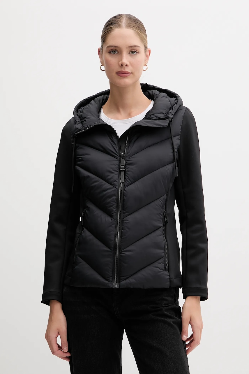 Dkny geacă culoarea negru, de tranziție, DLEMPR06