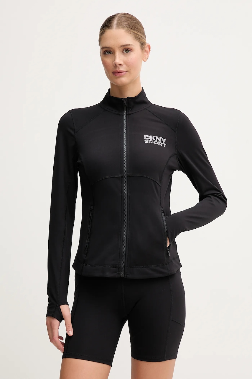Dkny bluză culoarea negru, cu imprimeu, DP5J9616