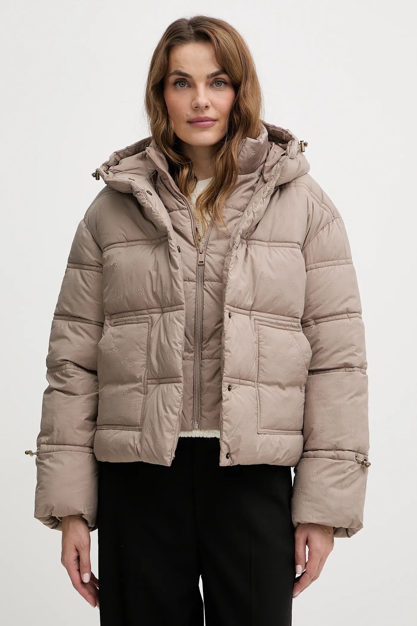 Levně Bunda Guess NEW DAISY béžová barva, zimní, W5BL43 W2902