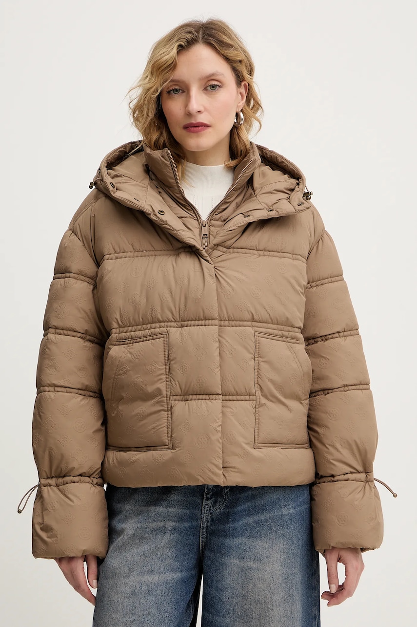 Bunda Guess NEW DAISY hnědá barva, zimní, W5BL43 W2902