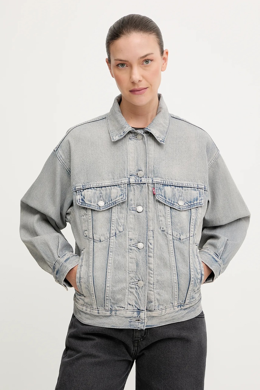 Levně Džínová bunda Levi's modrá barva, přechodná, oversize, A1743