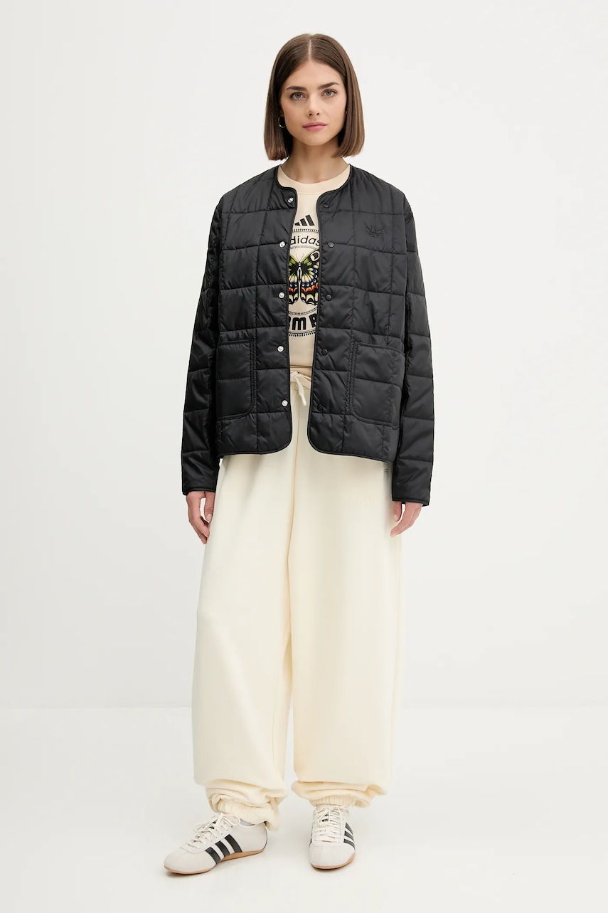 Куртка adidas Originals Quilted Liner цвет чёрный демисезонная oversize JX8823 Куртка adidas Originals Quilted Liner цвет чёрный демисезонная oversize JX8823