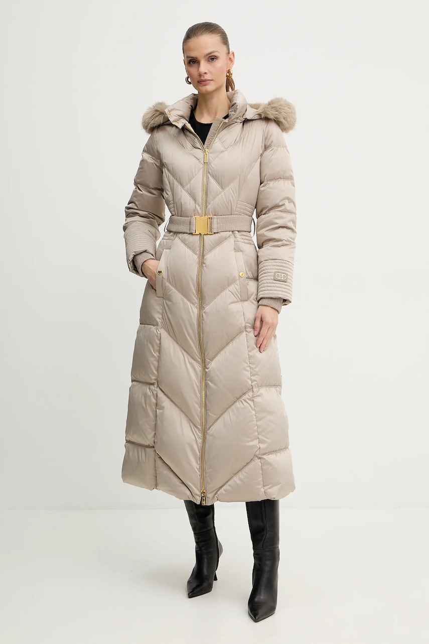 Péřová bunda Marciano by Guess ELLY béžová barva, zimní, 5BGL39 7374A
