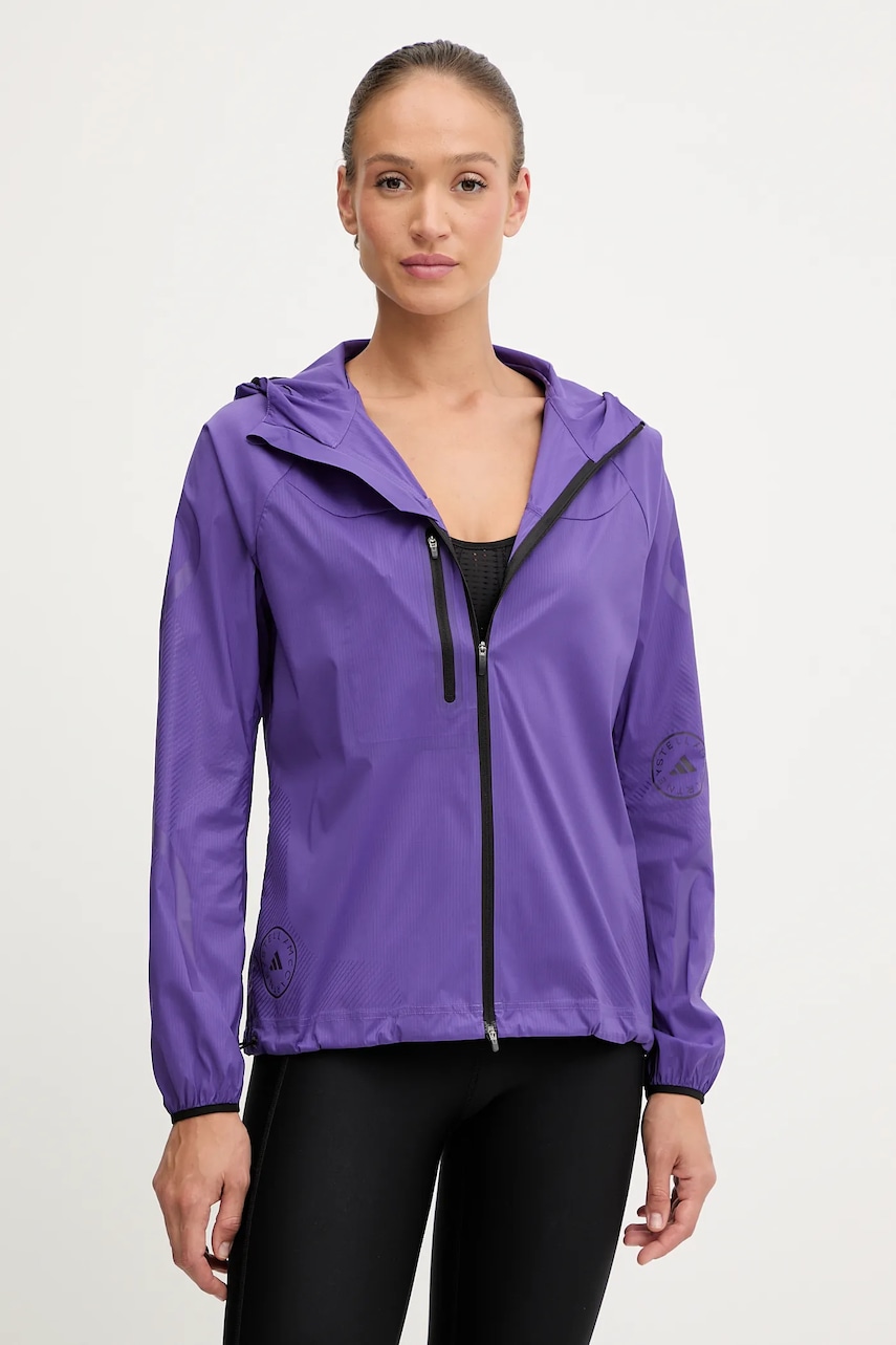 adidas by Stella McCartney jachetă de antrenament culoarea violet, JX9082