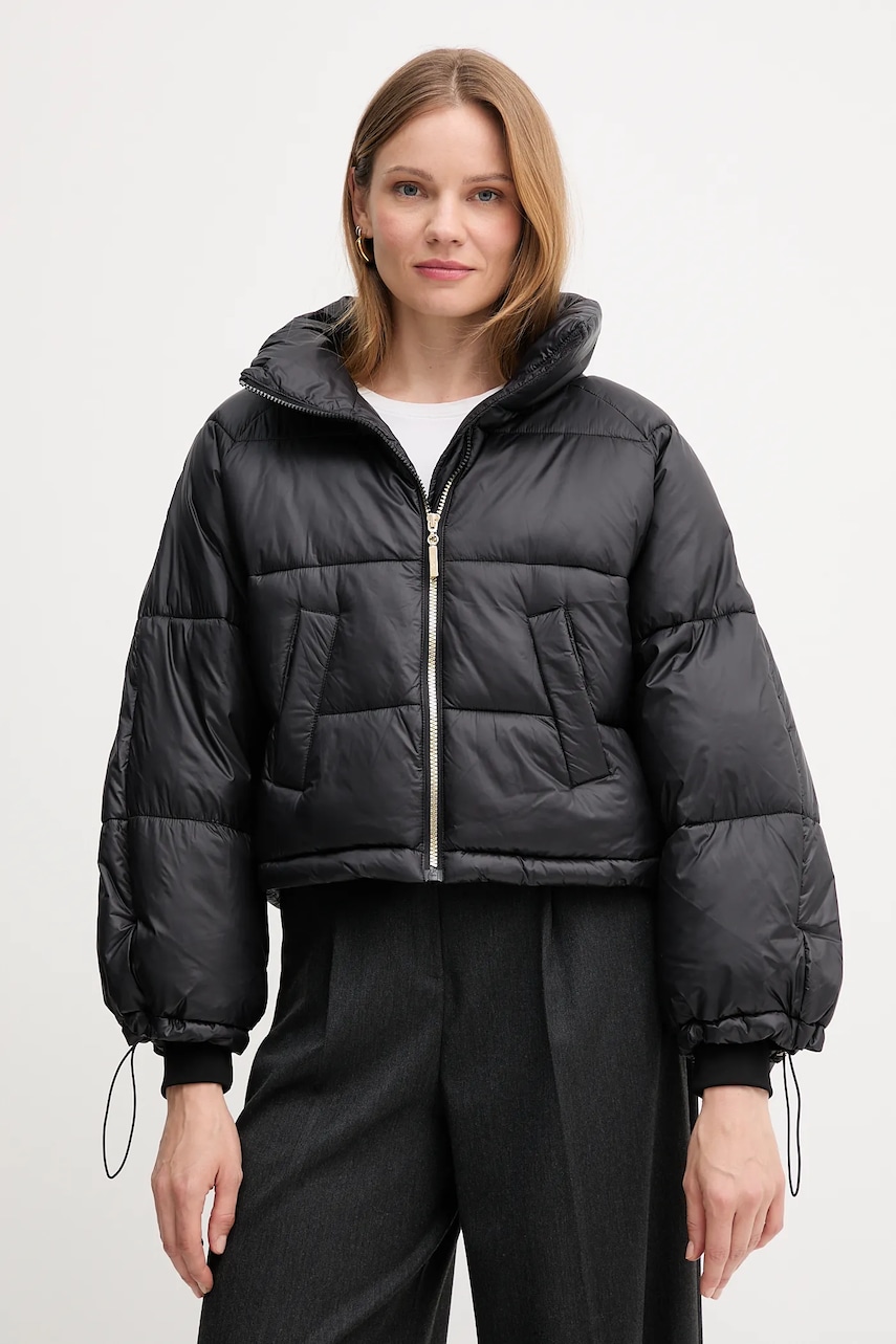 Gaudi geacă culoarea negru, de iarnă, oversize, 521BD35012