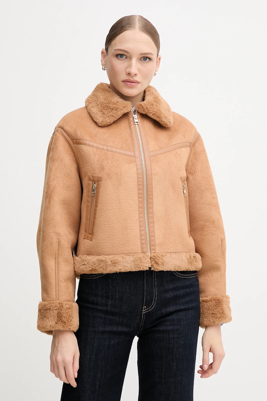 Gaudi geacă culoarea maro, de iarnă, 521BD39002