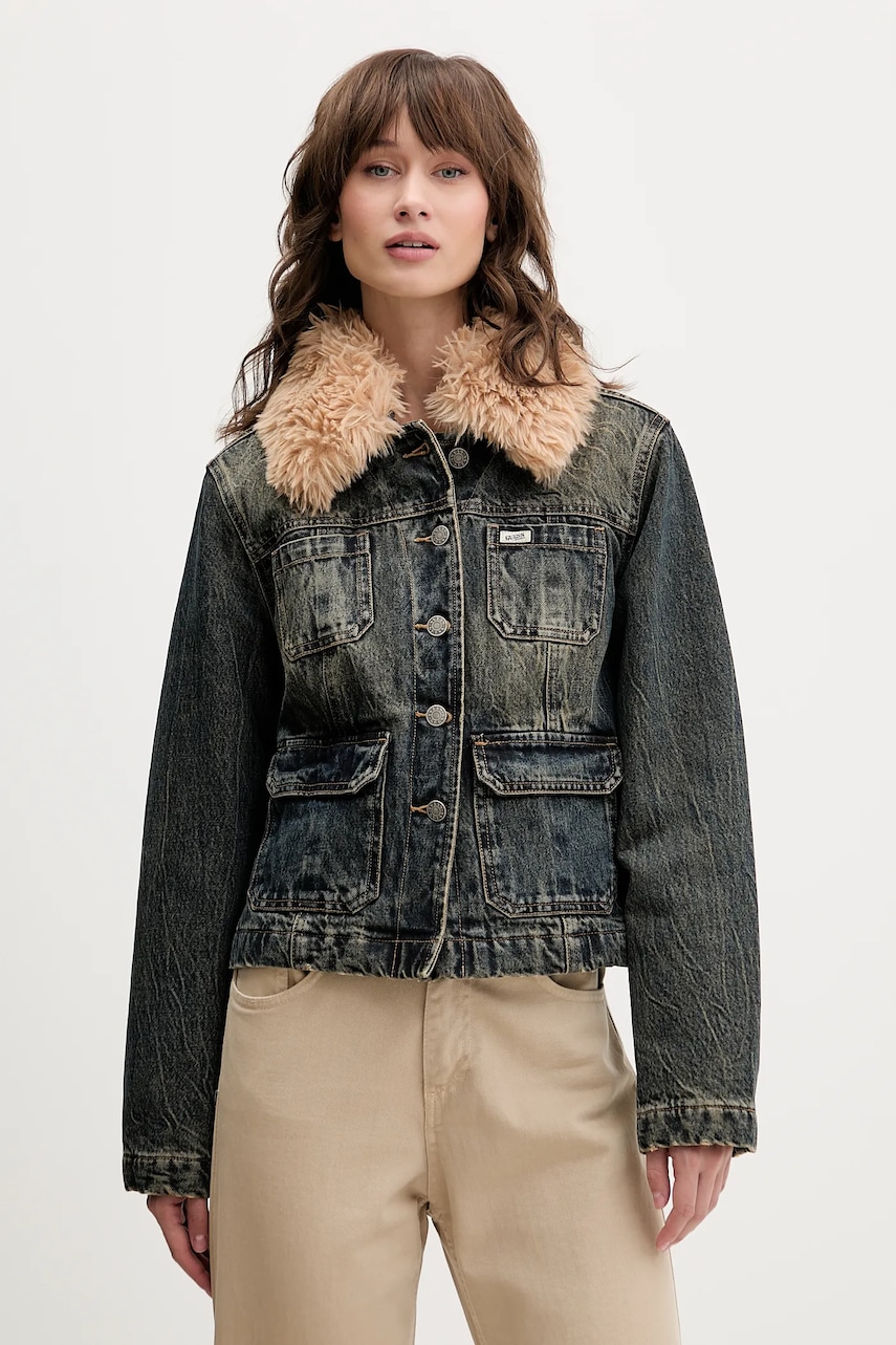 

Дънково яке Guess Originals в тъмносиньо преходен модел W5BN48 D4XYG, Тъмносин