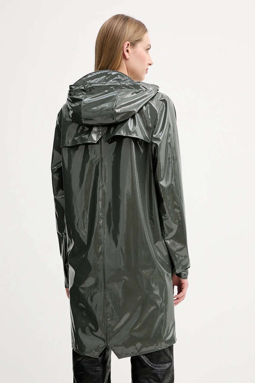 Μπουφάν Rains 12020 Long Jacket χρώμα: πράσινο, 12020 φωτογραφία