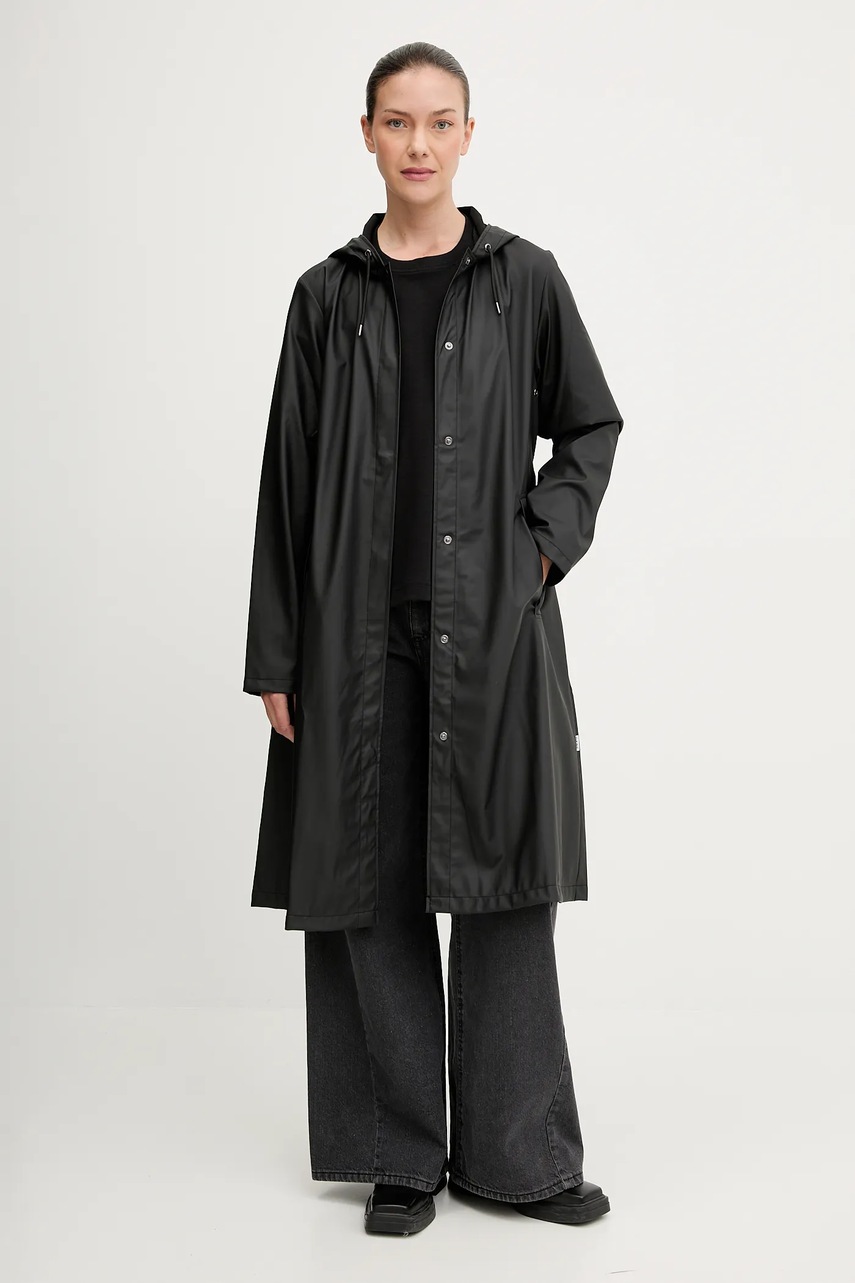 Куртка Rains 12040 A-Line Longer W Jacket цвет чёрный демисезонная 12040