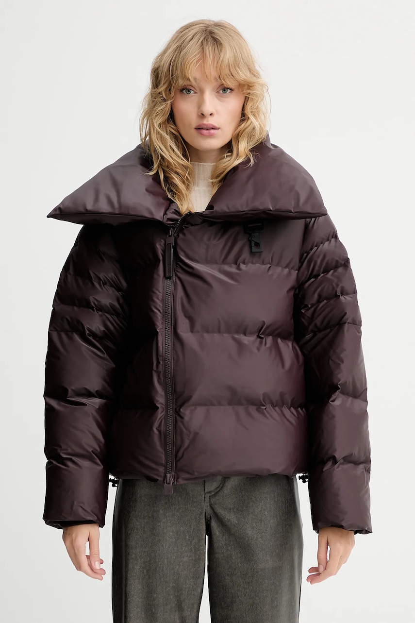 Rains geacă 17230 Alta Vision Short Puffer Jacket culoarea maro, de iarnă, 17230