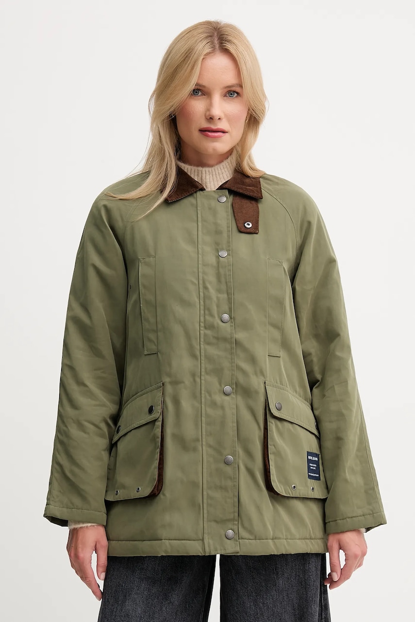 Pepe Jeans geacă culoarea verde, de tranziție, PL4024352
