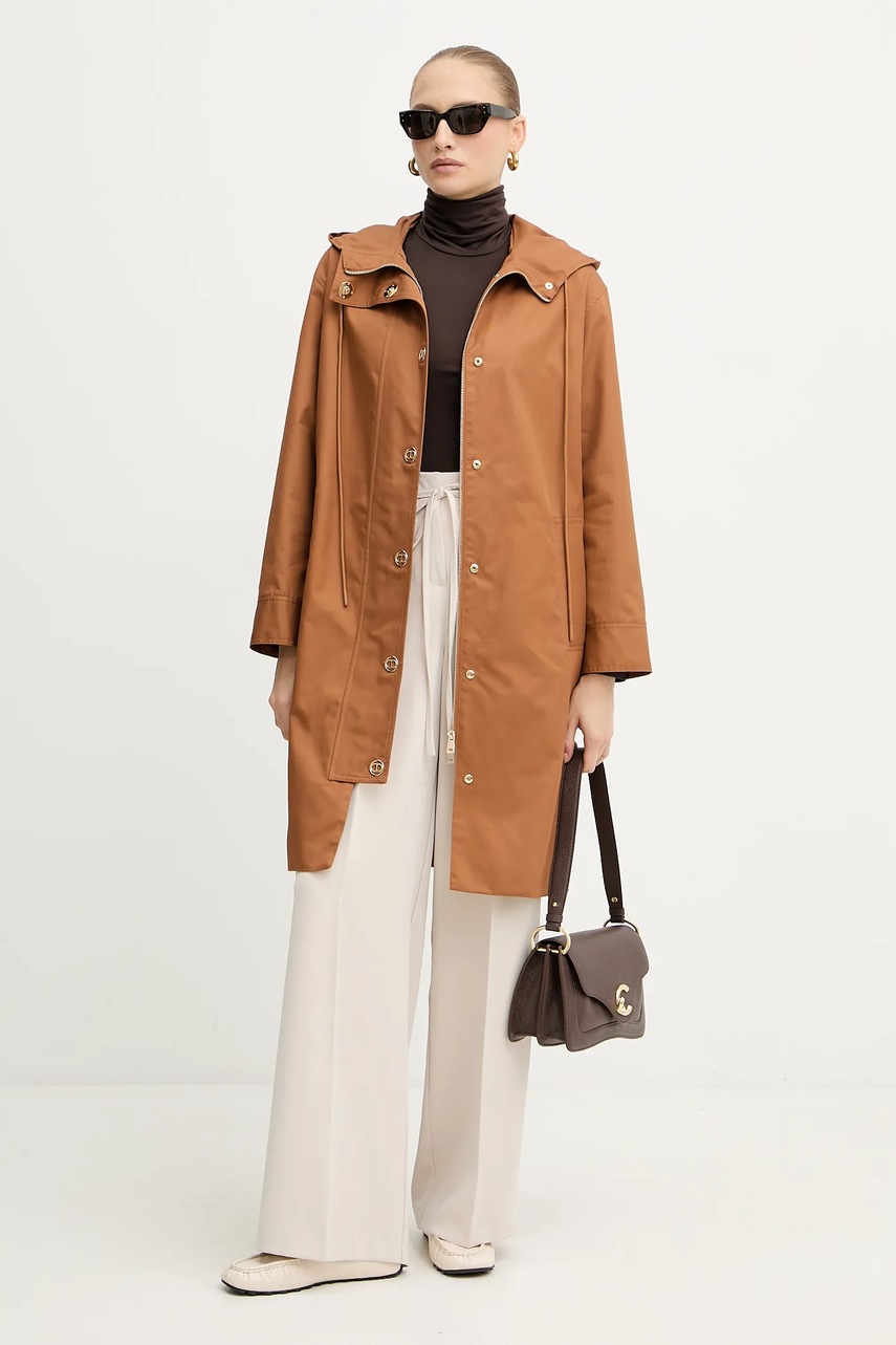 Куртка Twinset цвет коричневый демисезонная 252TP2060