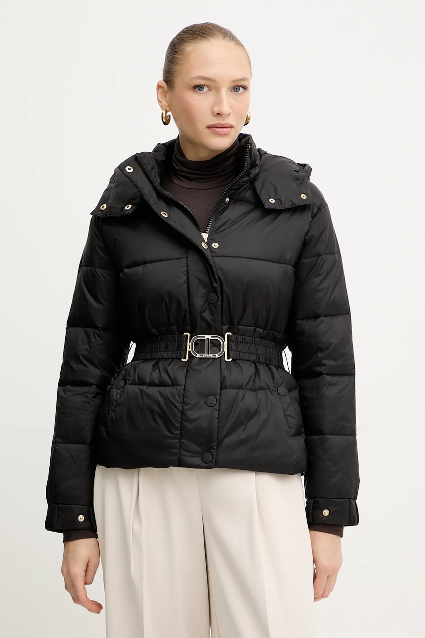 Levně Bunda Twinset černá barva, zimní, 252TP2720