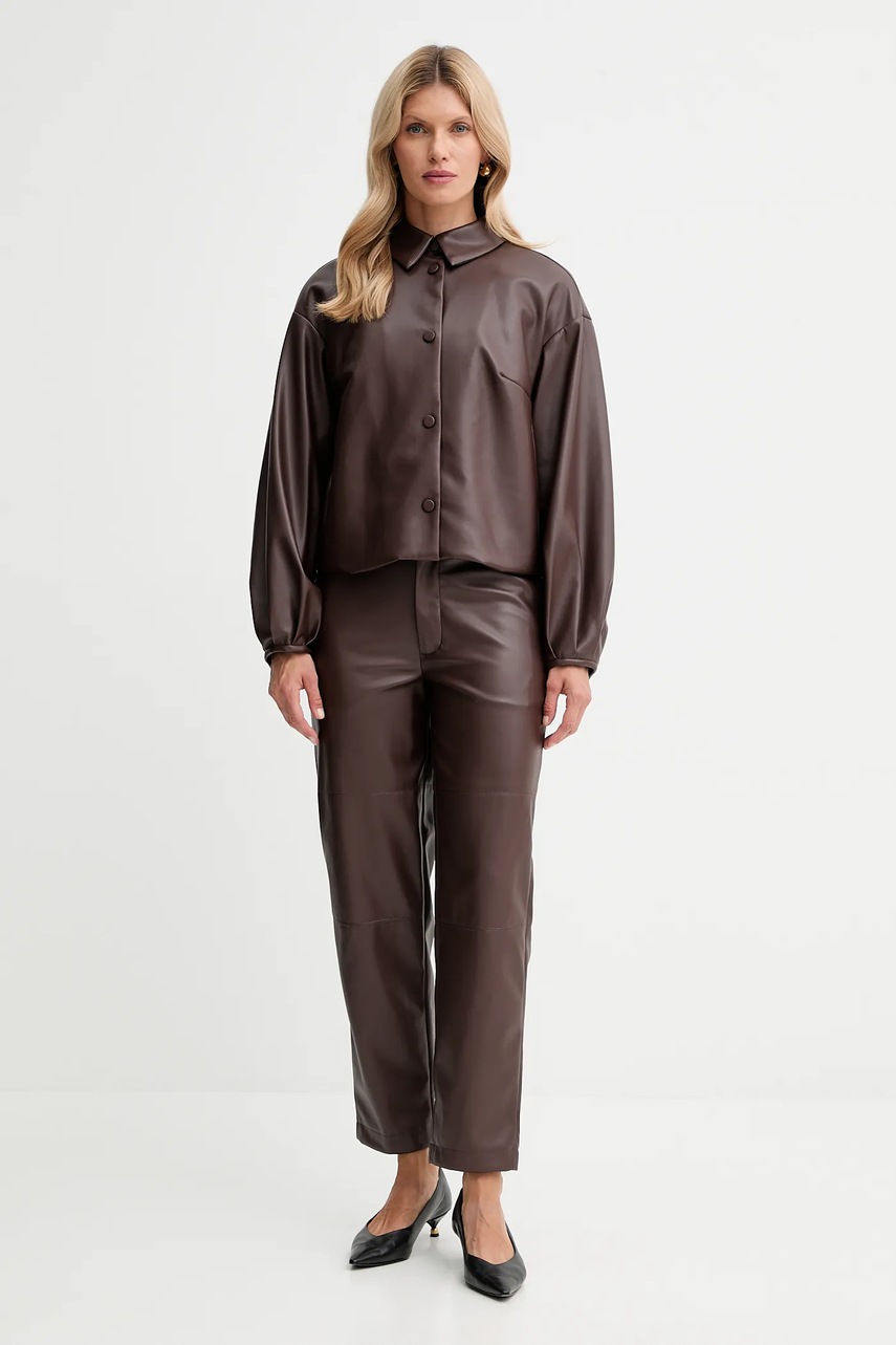 Куртка Twinset цвет коричневый демисезонная oversize 252TP2090