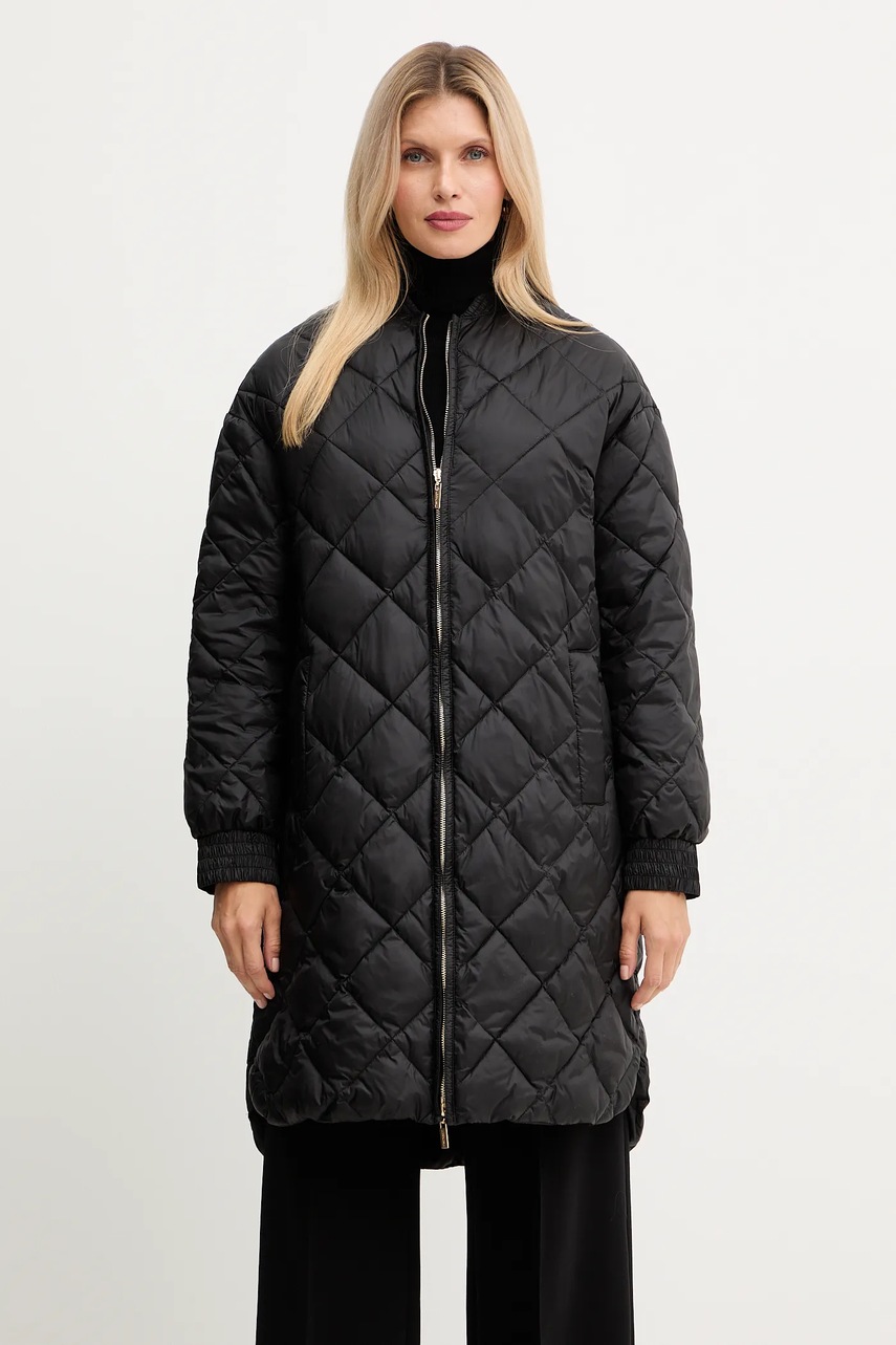 Levně Bunda Twinset černá barva, přechodná, oversize, 252TP2130