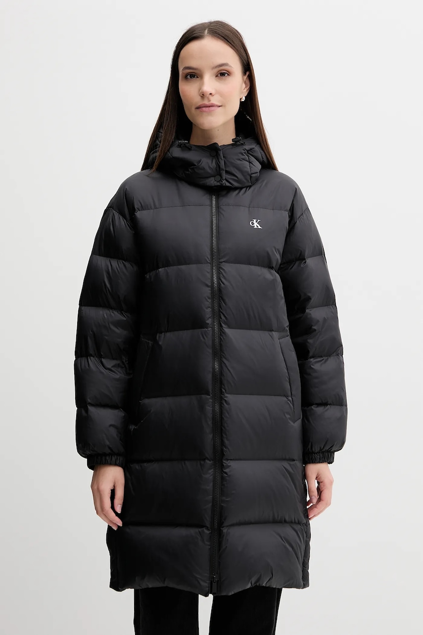 Levně Péřová bunda Calvin Klein Jeans černá barva, zimní, LV047D502G