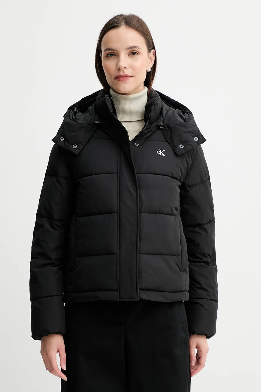 Levně Bunda Calvin Klein Jeans černá barva, zimní, LV047D513G