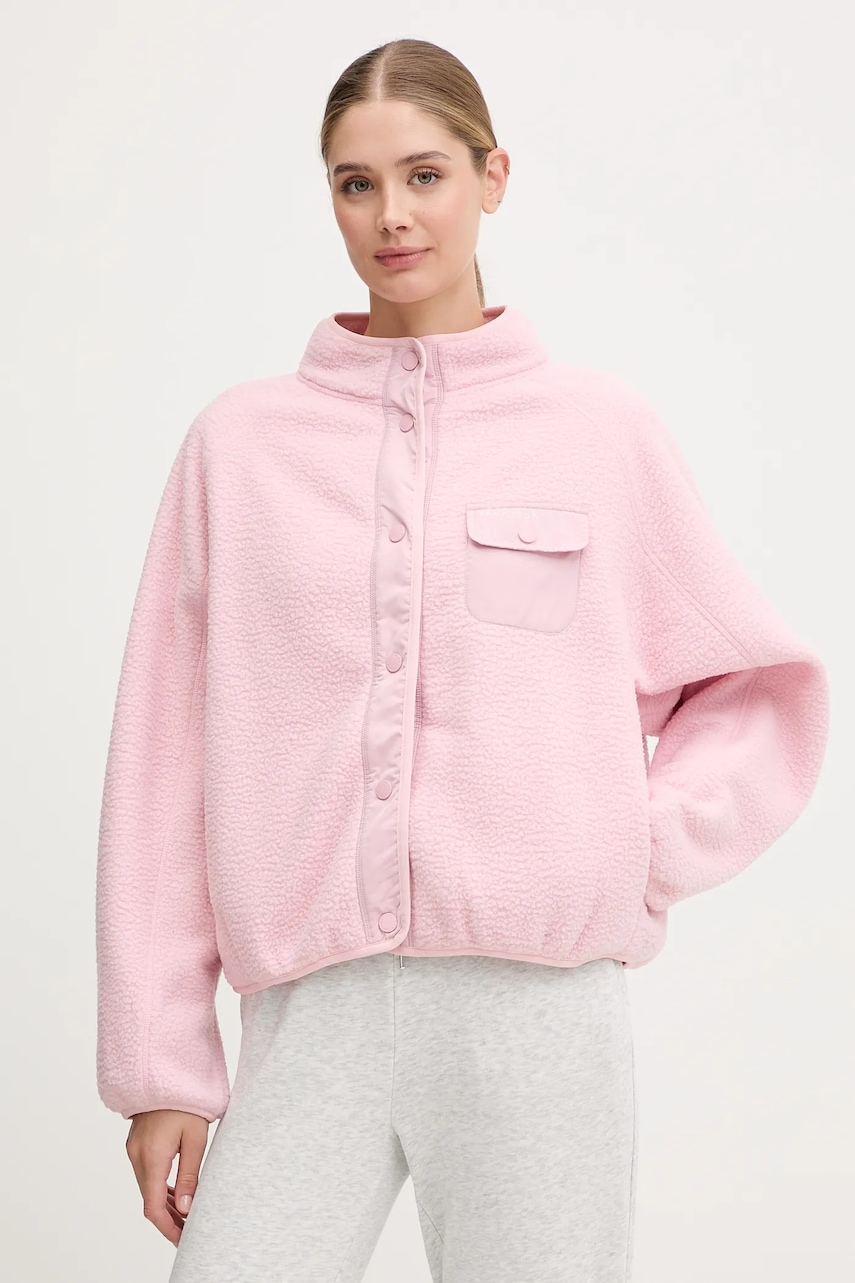 P.E Nation hanorac fleece Takeover culoarea roz, cu imprimeu, 253J142