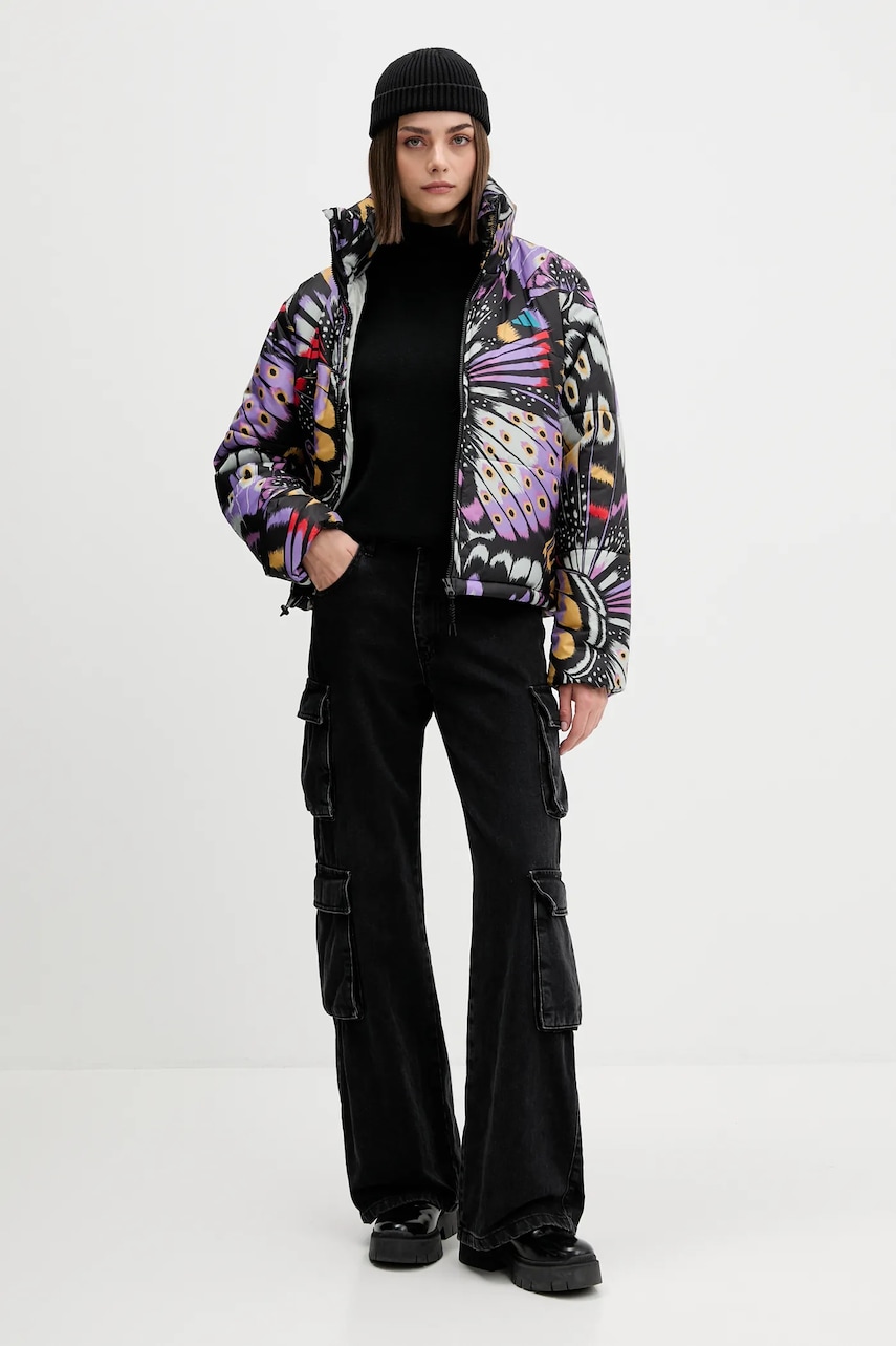 Куртка adidas x Farm Rio цвет чёрный зимняя oversize JL8611 Куртка adidas x Farm Rio цвет чёрный зимняя oversize JL8611