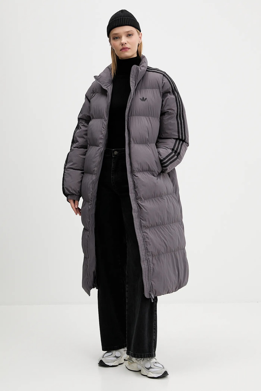 Куртка adidas Originals Long Puffer цвет фиолетовый зимняя JX2952