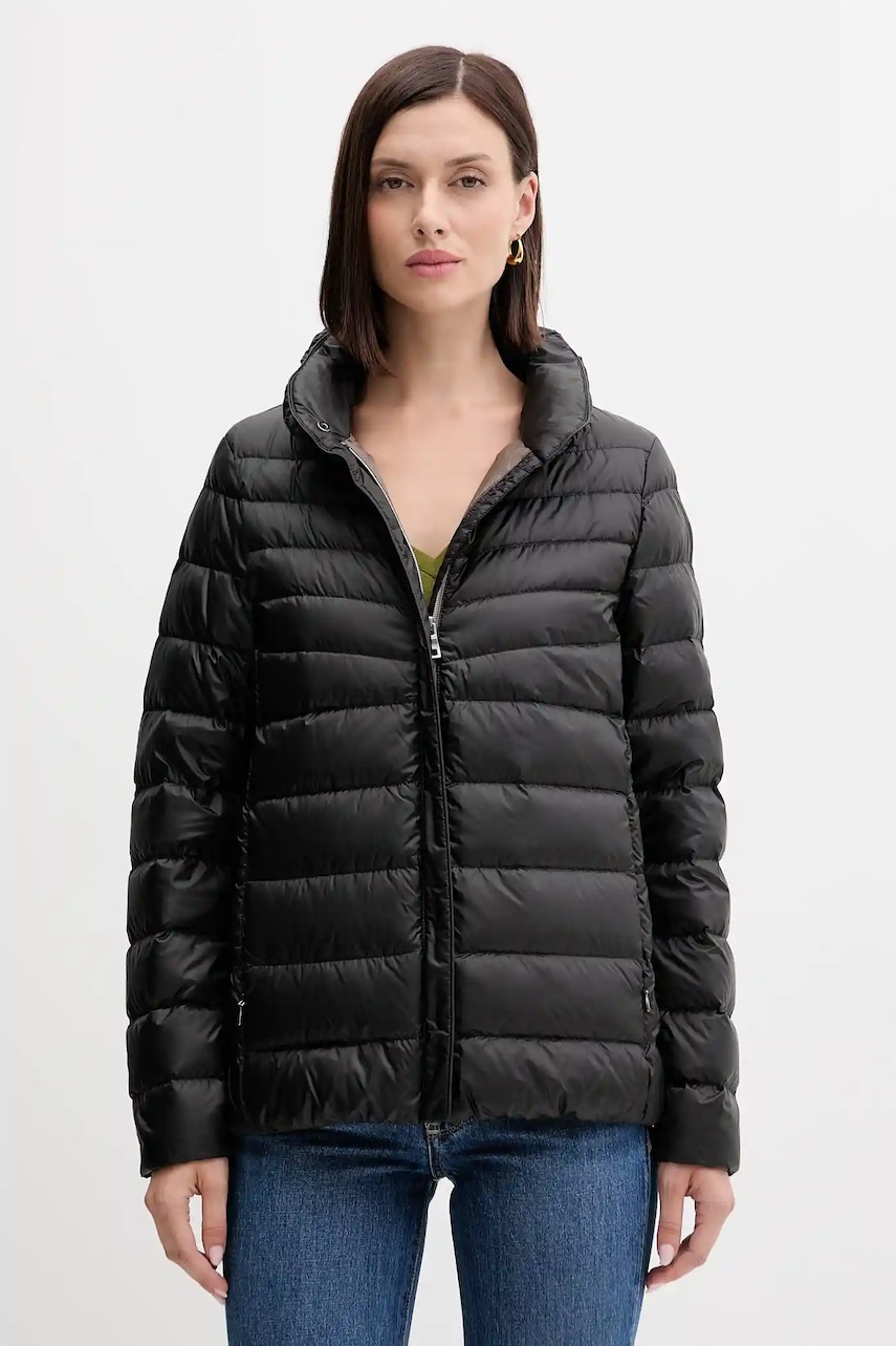Levně Péřová bunda Geox JAYSEN černá barva, přechodná, W4625E T3154