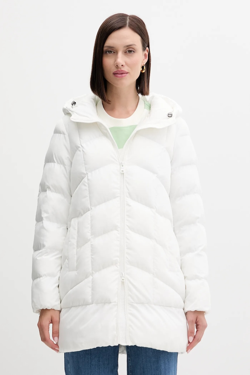 Geox geacă ANYLLA culoarea alb, de iarnă, oversize, W4628Q T3144