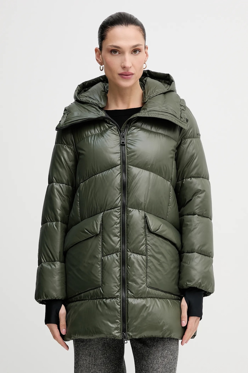 Geox geacă SERILDA culoarea verde, de iarna, W5628G T3121