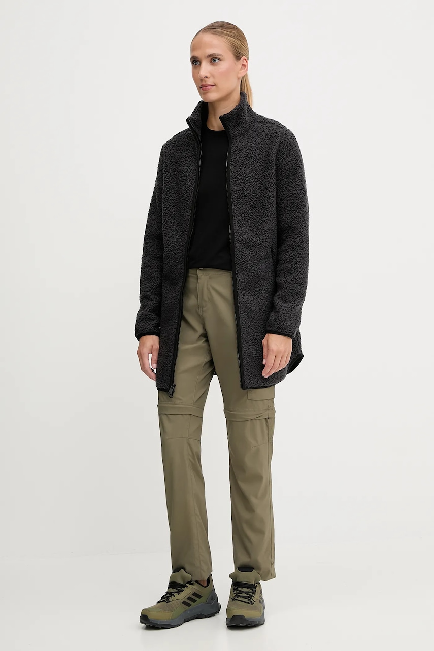 Флисовая кофта Jack Wolfskin HIGH CURL цвет чёрный однотонная A65074 Флисовая кофта Jack Wolfskin HIGH CURL цвет чёрный однотонная A65074