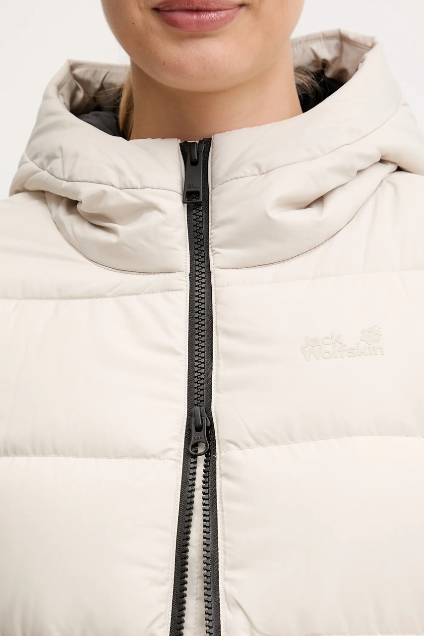 Μπουφάν με επένδυση από πούπουλα Jack Wolfskin FROZEN PALACE χρώμα: μπεζ, A65096 φωτογραφία