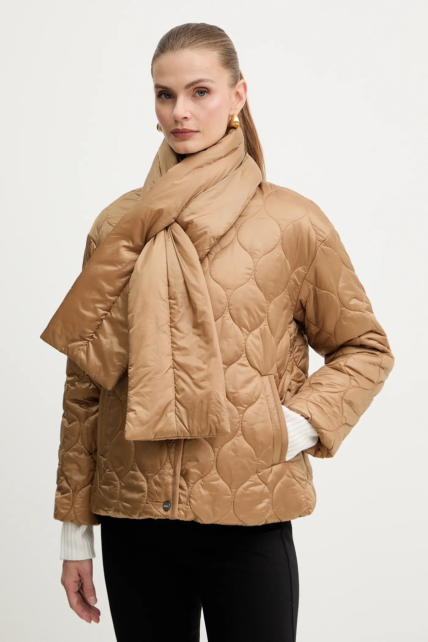 Levně Bunda Liu Jo zelená barva, přechodná, MF5016 T091A