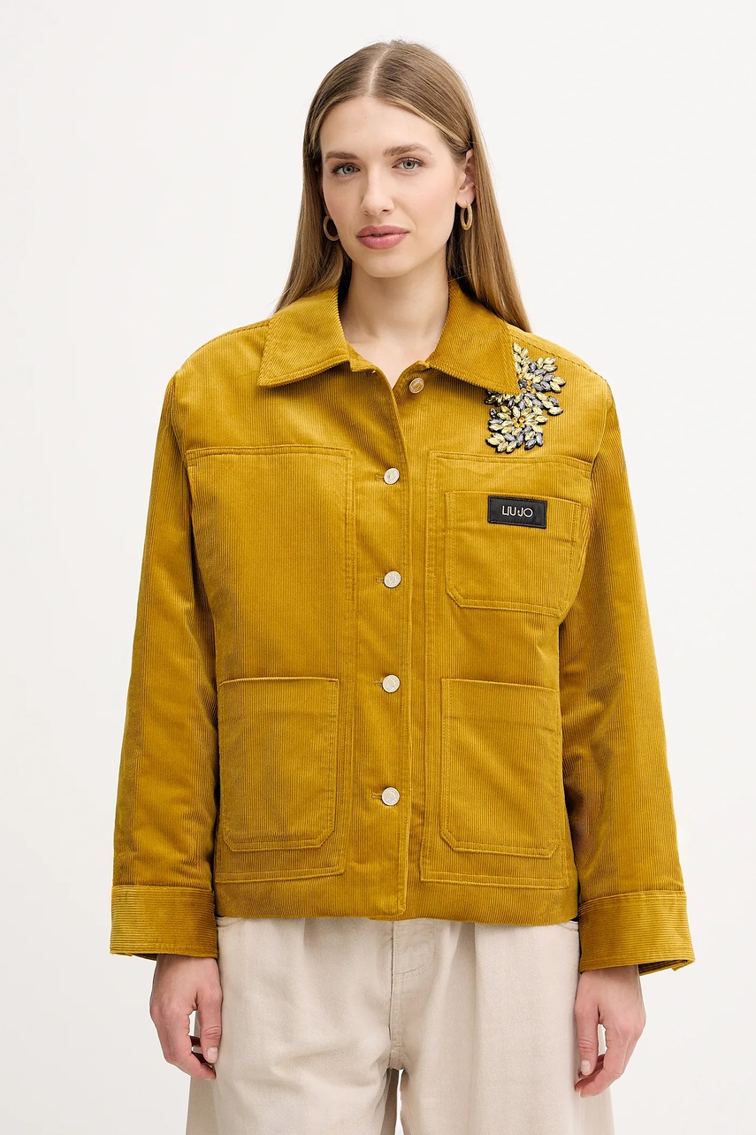 Levně Bunda Liu Jo žlutá barva, přechodná, MF5155 T192A