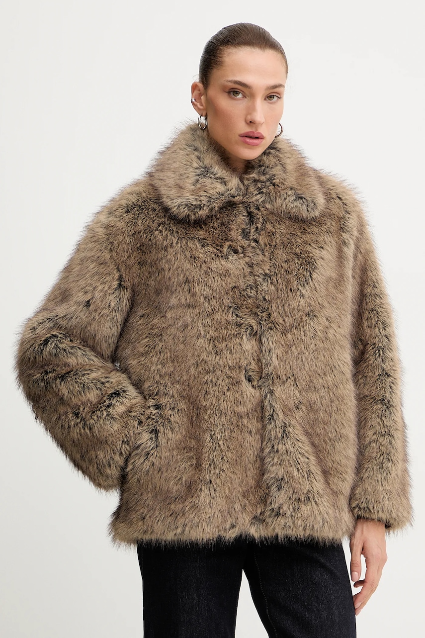 Kabát Liu Jo zelená barva, MF5232 E1095