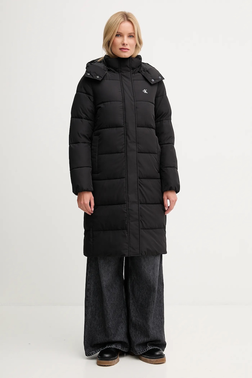 Levně Bunda Calvin Klein Jeans černá barva, přechodná, LV047D512G