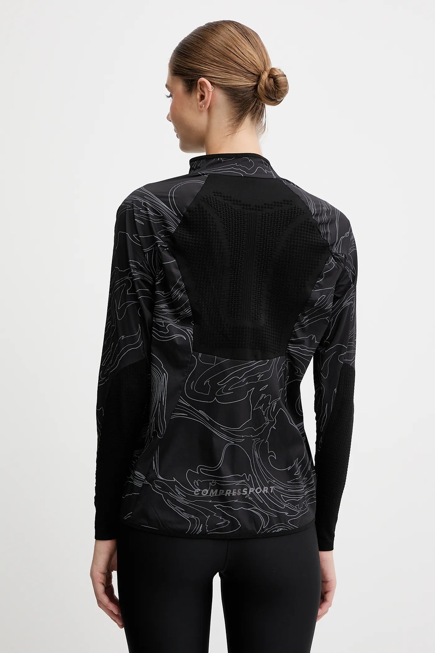 Σακάκι προπόνησης Compressport Hurricane Windproof χρώμα: μαύρο, AJVW110 φωτογραφία