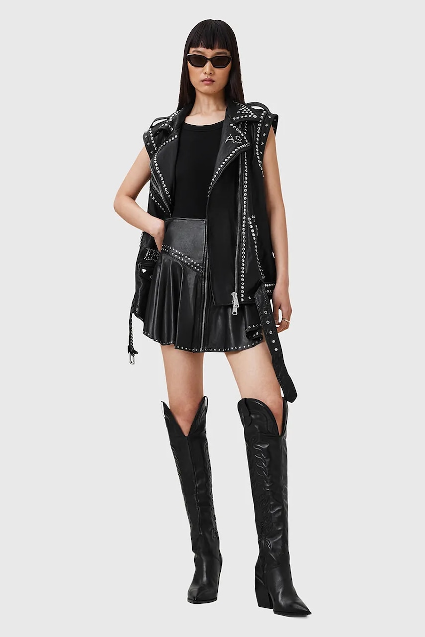 Kožená vesta AllSaints BILLIE