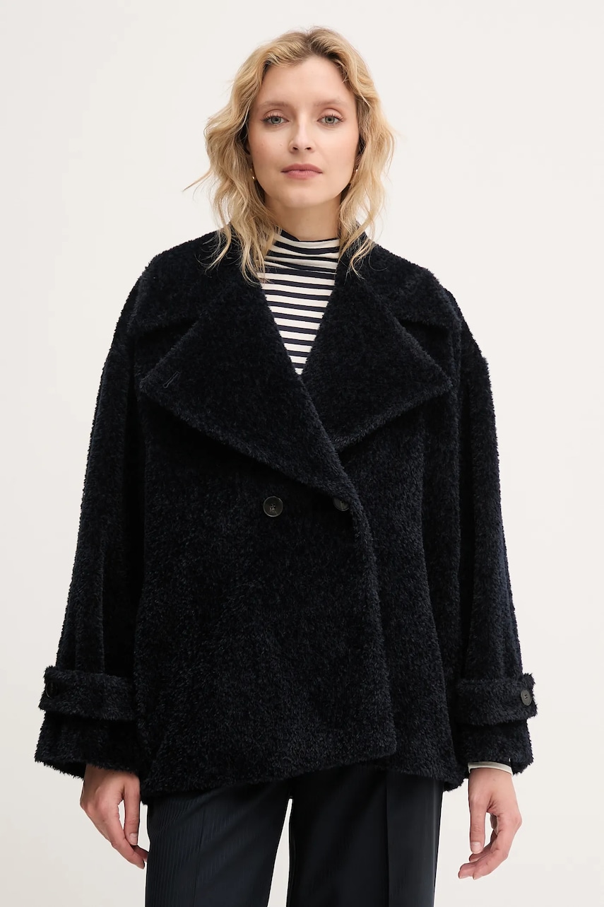Marella palton de lână culoarea bleumarin, 2523086091200