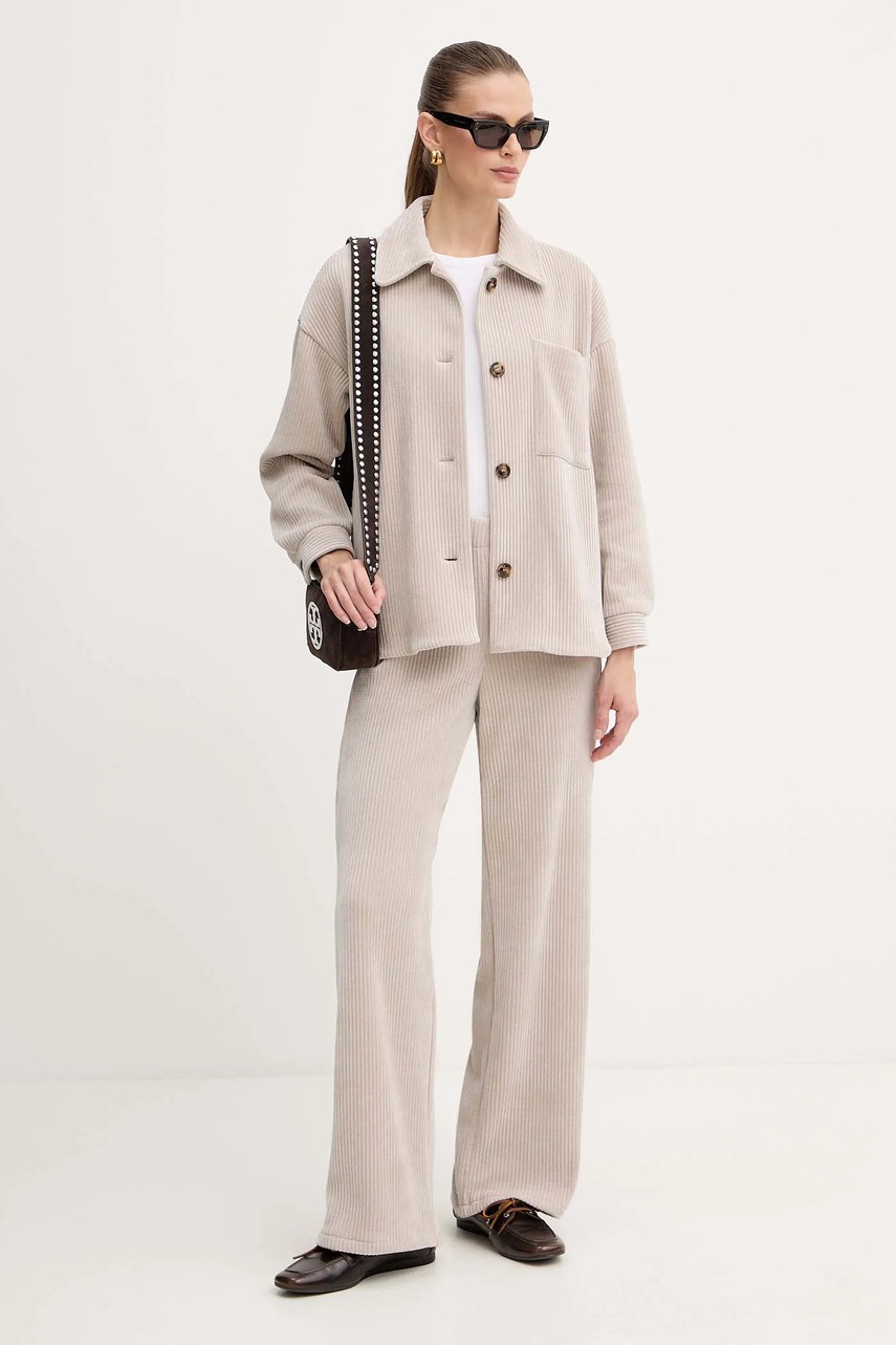 Вельветовая куртка Marella Emme by Marella цвет бежевый демисезонная oversize 2525916032200