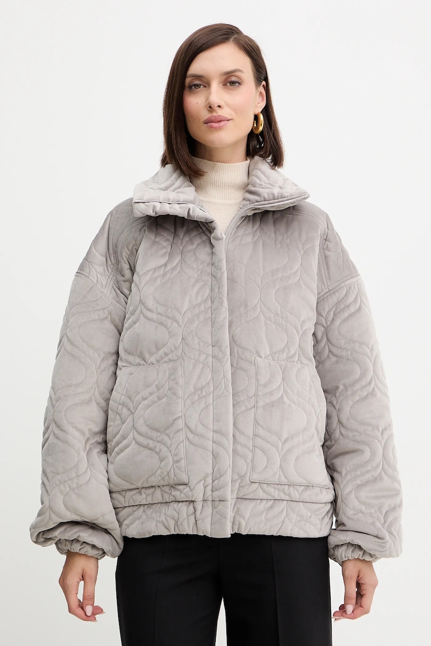 Levně Bunda Charo Ruiz Ibiza šedá barva, přechodná, oversize, 257310