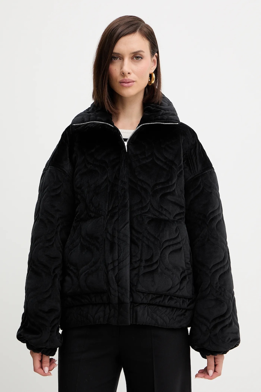 Levně Bunda Charo Ruiz Ibiza černá barva, přechodná, oversize, 257310