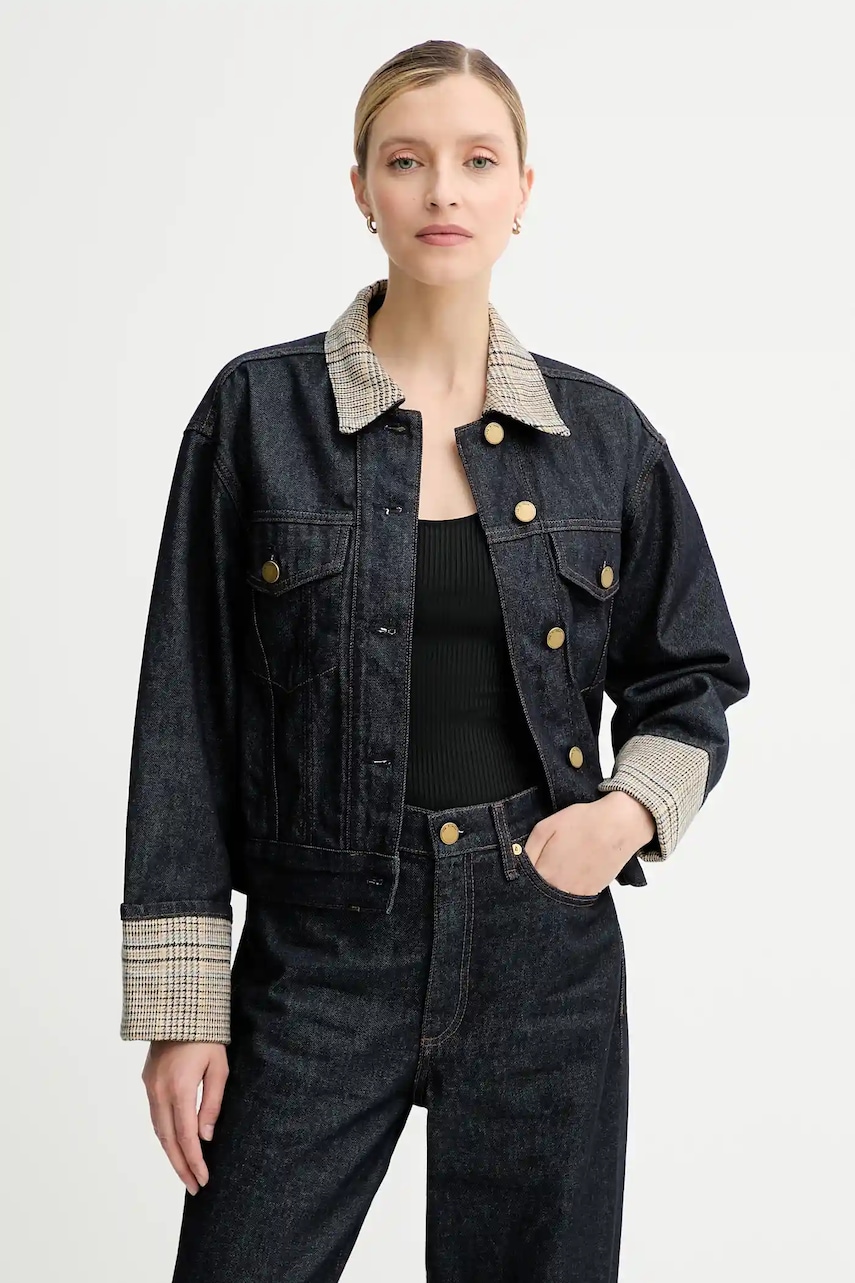 Rag & Bone geacă jeans culoarea negru, de tranzitie, oversize, RJ1025FORMR