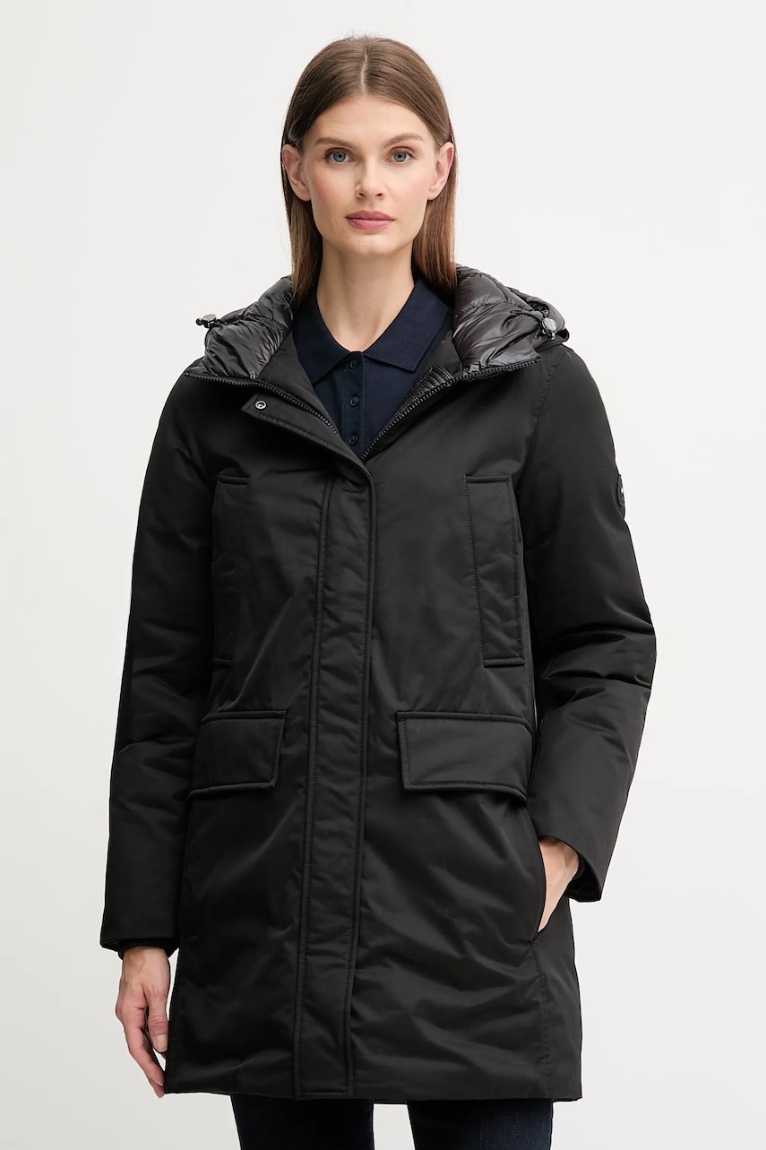 Bunda Tommy Hilfiger černá barva, zimní, WW0WW46533