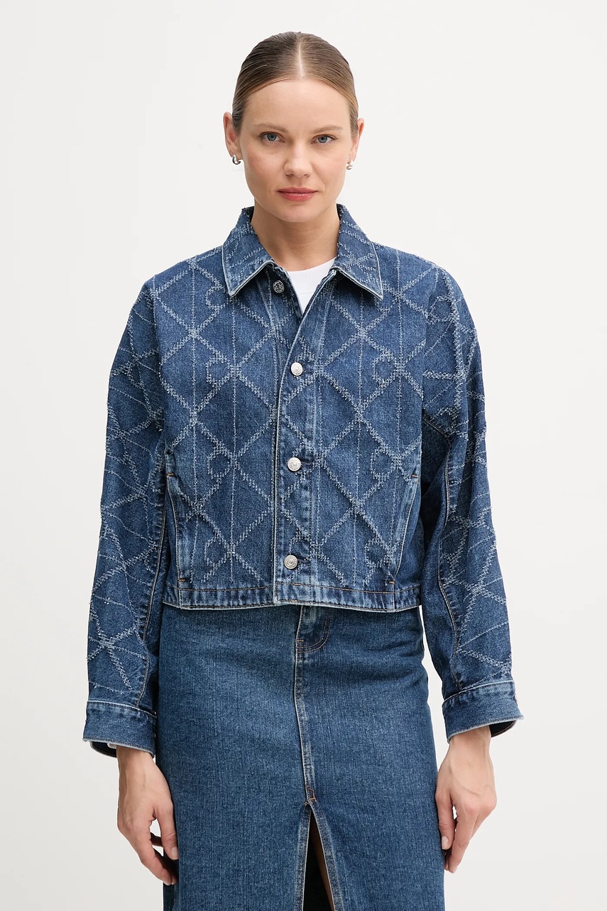 

Дънково яке Calvin Klein Jeans в синьо преходен модел с уголемена кройка LV047D749G, Син