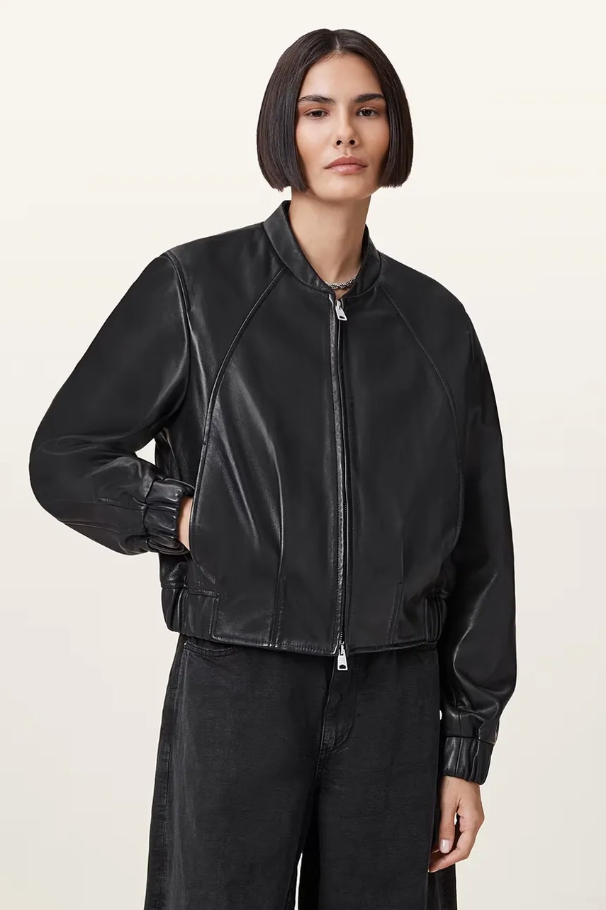 Кожаная куртка AllSaints MARTINA цвет чёрный демисезонная W008LD