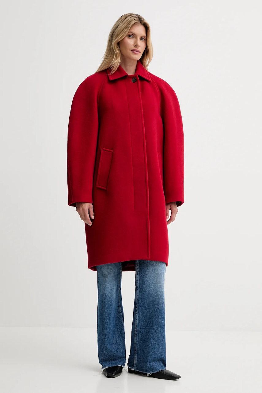 Filippa K haină cu lână culoarea roșu, 31614