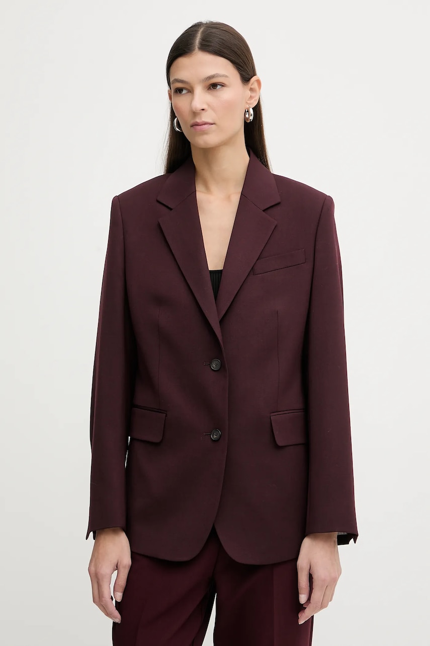 Filippa K jachetă cu lână culoarea portocaliu, un singur rând de nasturi, uni, 31825