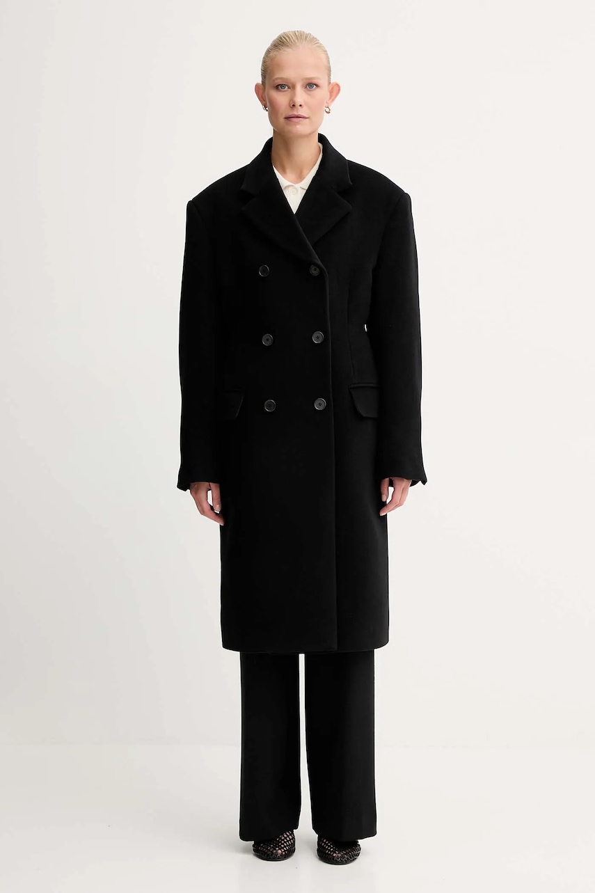 Filippa K haină cu lână culoarea negru, 31972