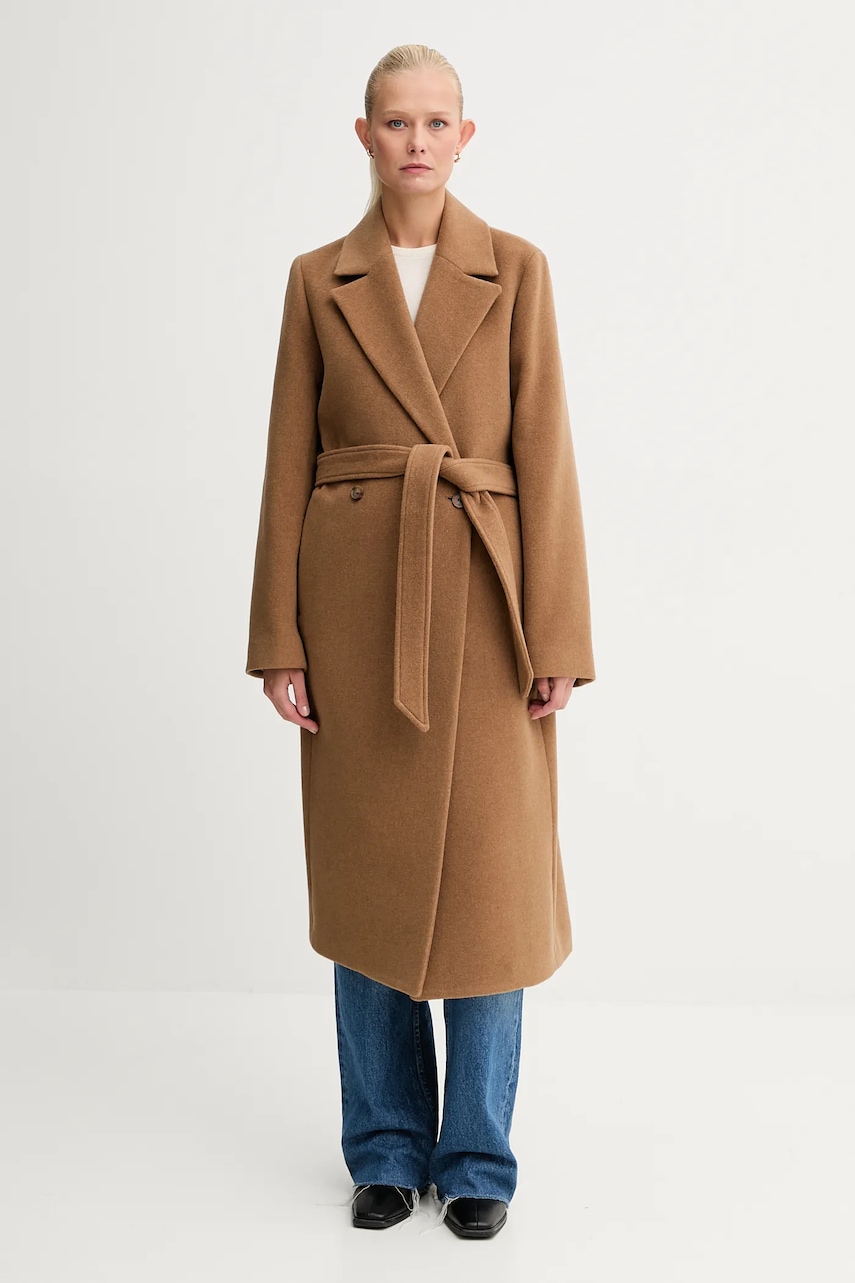 Filippa K haină cu lână culoarea maro, 30862