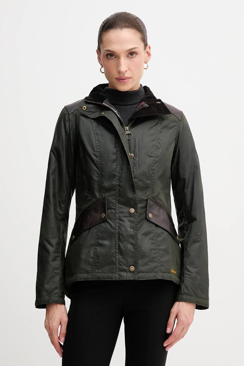 Barbour jacheta de bumbac FERN culoarea verde, de tranziție, LWX1493